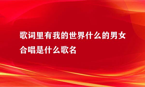 歌词里有我的世界什么的男女合唱是什么歌名