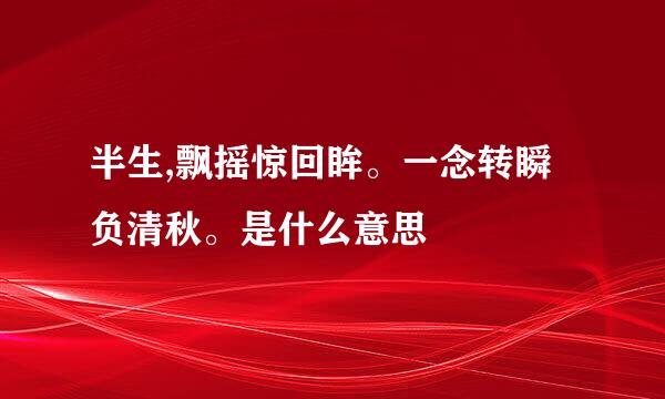 半生,飘摇惊回眸。一念转瞬负清秋。是什么意思