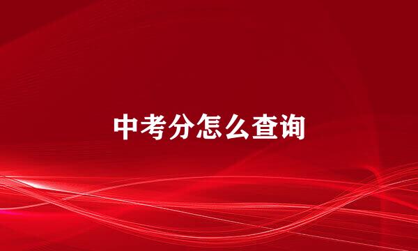 中考分怎么查询