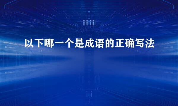 以下哪一个是成语的正确写法