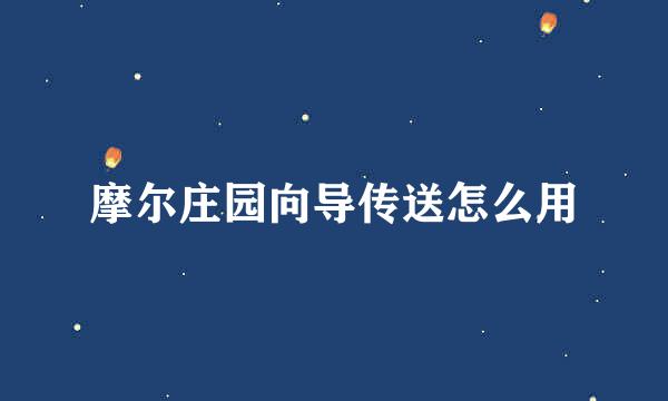 摩尔庄园向导传送怎么用
