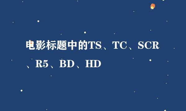 电影标题中的TS、TC、SCR、R5、BD、HD