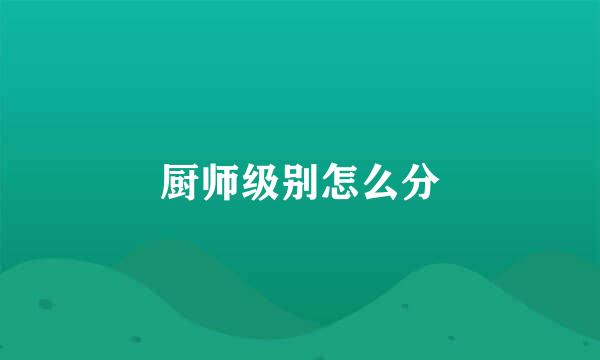 厨师级别怎么分
