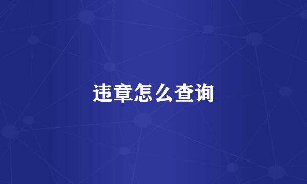 违章怎么查询