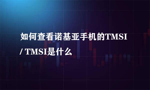 如何查看诺基亚手机的TMSI / TMSI是什么