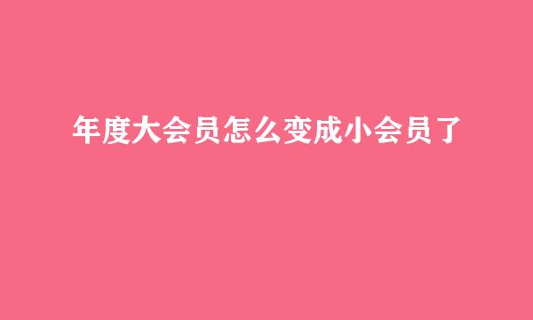 年度大会员怎么变成小会员了