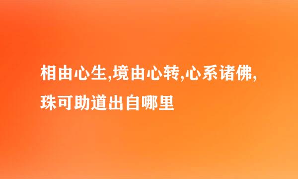 相由心生,境由心转,心系诸佛,珠可助道出自哪里