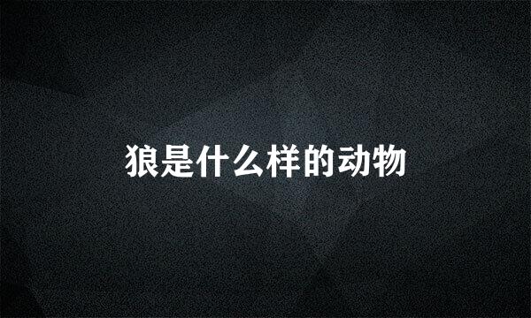 狼是什么样的动物
