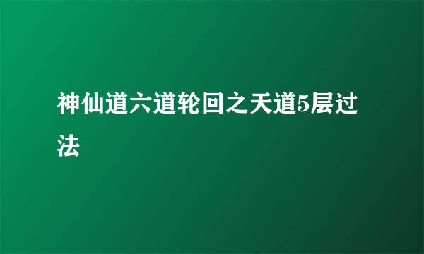 神仙道六道轮回之天道5层过法