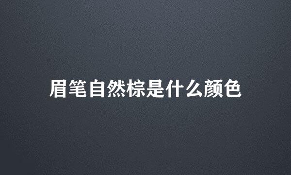 眉笔自然棕是什么颜色