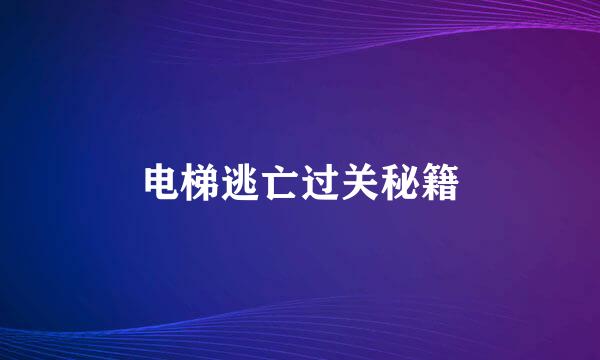 电梯逃亡过关秘籍