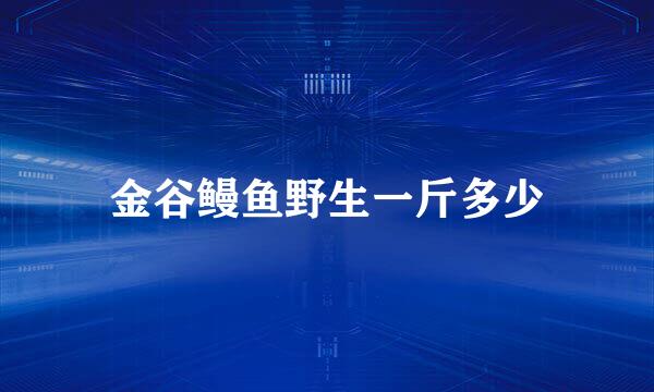 金谷鳗鱼野生一斤多少