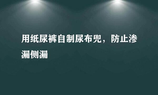 用纸尿裤自制尿布兜，防止渗漏侧漏