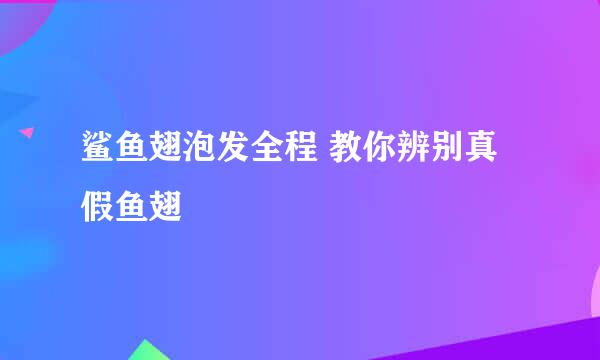 鲨鱼翅泡发全程 教你辨别真假鱼翅