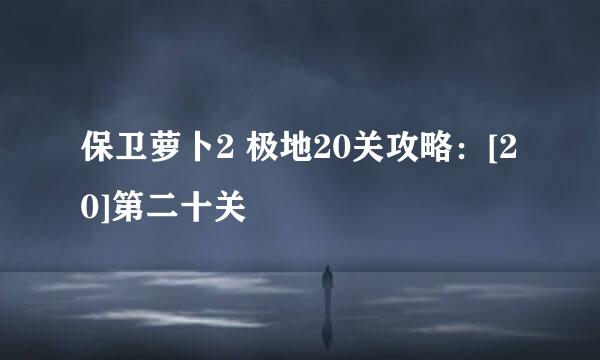 保卫萝卜2 极地20关攻略：[20]第二十关