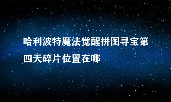 哈利波特魔法觉醒拼图寻宝第四天碎片位置在哪