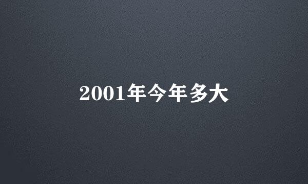2001年今年多大