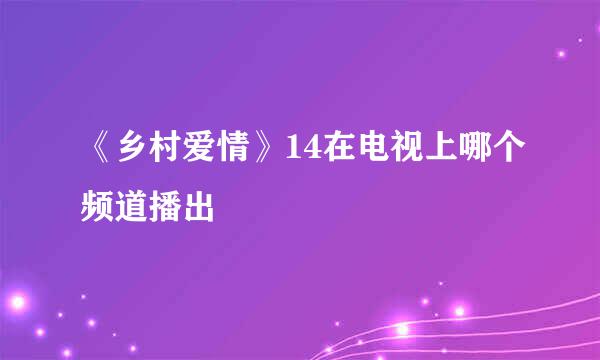 《乡村爱情》14在电视上哪个频道播出