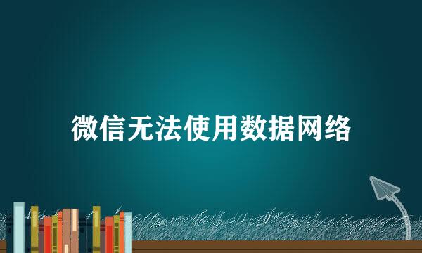 微信无法使用数据网络