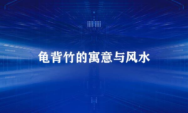 龟背竹的寓意与风水