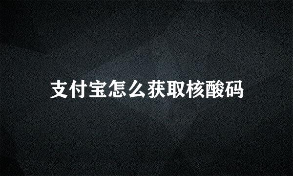 支付宝怎么获取核酸码