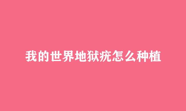 我的世界地狱疣怎么种植