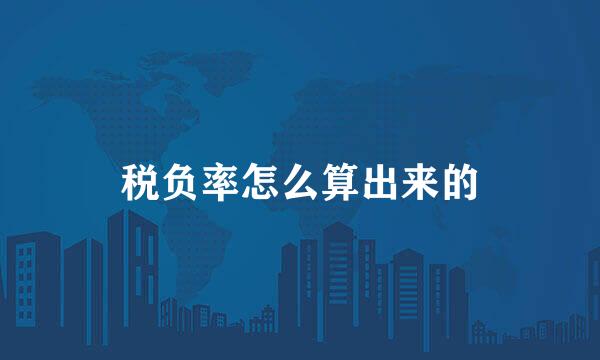 税负率怎么算出来的