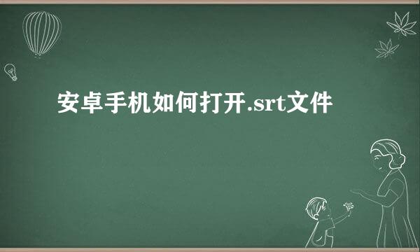 安卓手机如何打开.srt文件