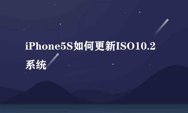 iPhone5S如何更新ISO10.2系统