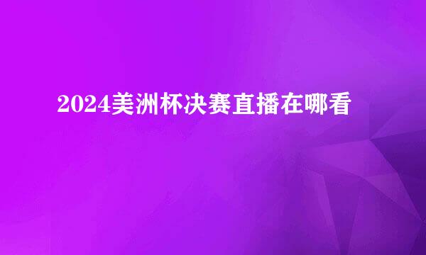 2024美洲杯决赛直播在哪看