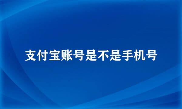 支付宝账号是不是手机号