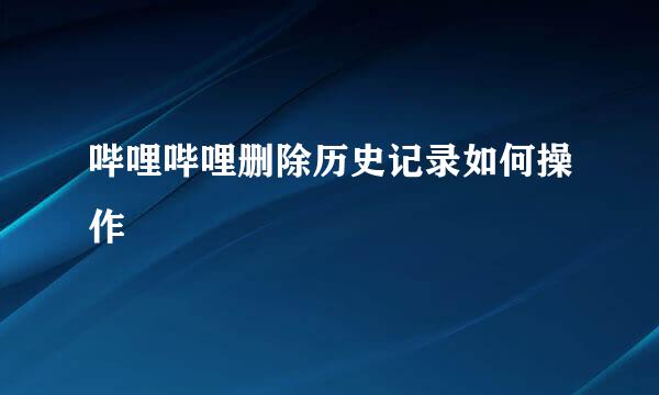 哔哩哔哩删除历史记录如何操作