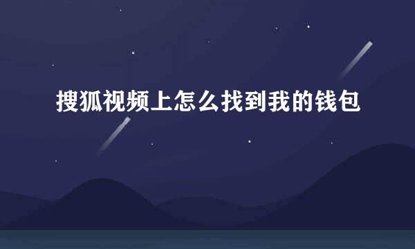 搜狐视频上怎么找到我的钱包