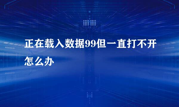正在载入数据99但一直打不开怎么办