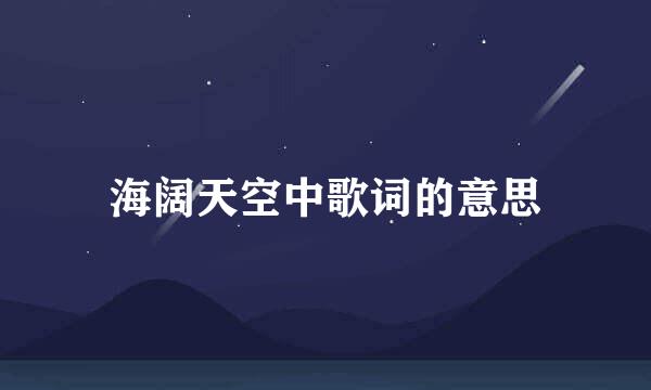 海阔天空中歌词的意思