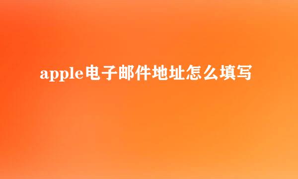 apple电子邮件地址怎么填写