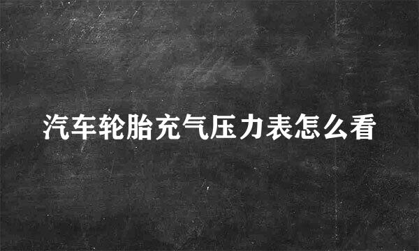 汽车轮胎充气压力表怎么看