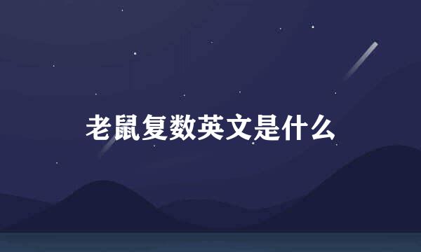 老鼠复数英文是什么
