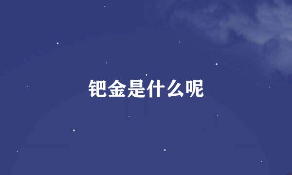钯金是什么呢