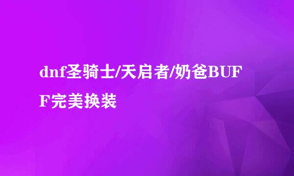 dnf圣骑士/天启者/奶爸BUFF完美换装