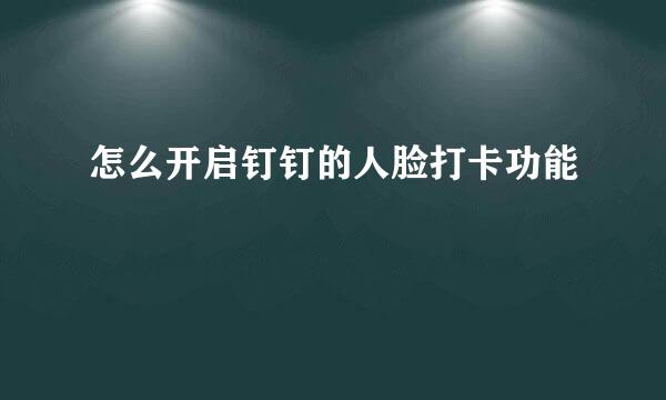 怎么开启钉钉的人脸打卡功能