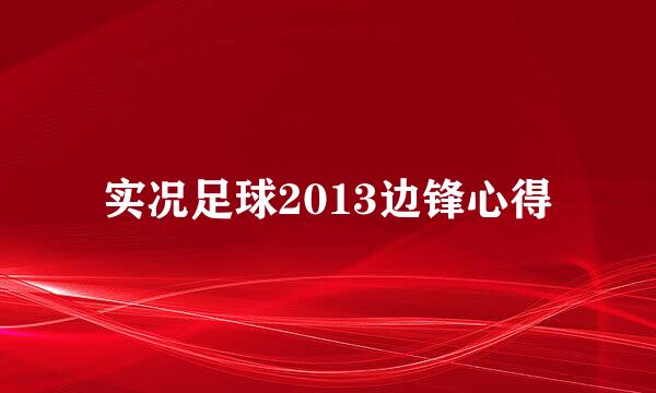 实况足球2013边锋心得