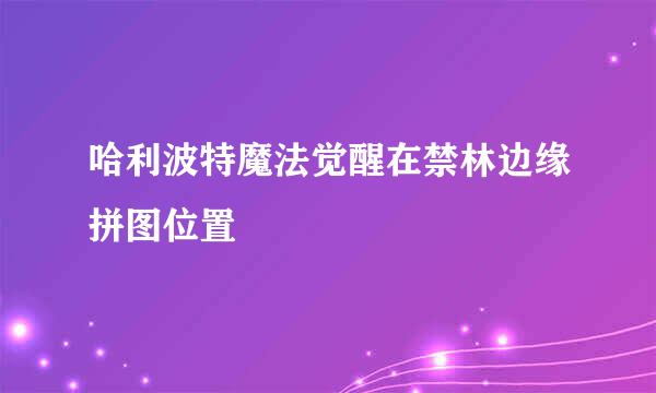 哈利波特魔法觉醒在禁林边缘拼图位置