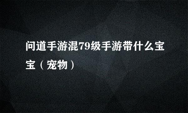 问道手游混79级手游带什么宝宝（宠物）