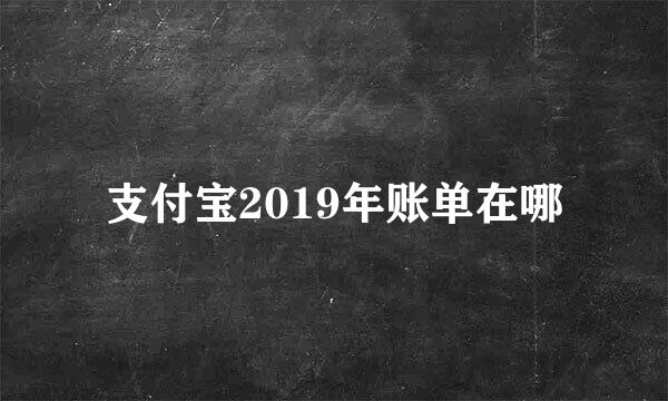支付宝2019年账单在哪