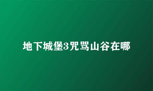 地下城堡3咒骂山谷在哪
