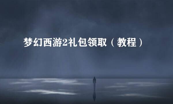 梦幻西游2礼包领取（教程）
