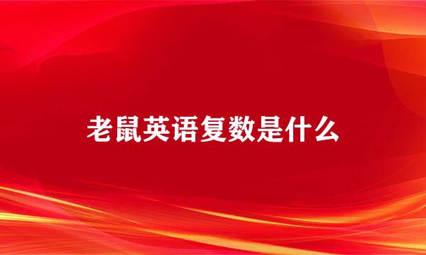 老鼠英语复数是什么