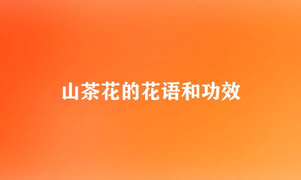 山茶花的花语和功效