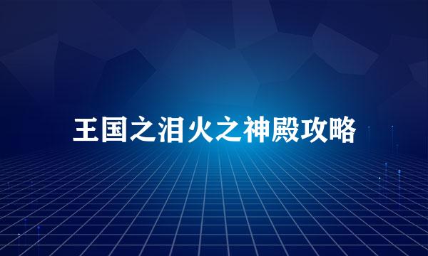 王国之泪火之神殿攻略